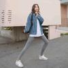 1 New Gray Cotton Leggings for Women In Spring and Autumn, Thin Nine-point Long Johns for Women In Summer, Piled and Thickened In Winter