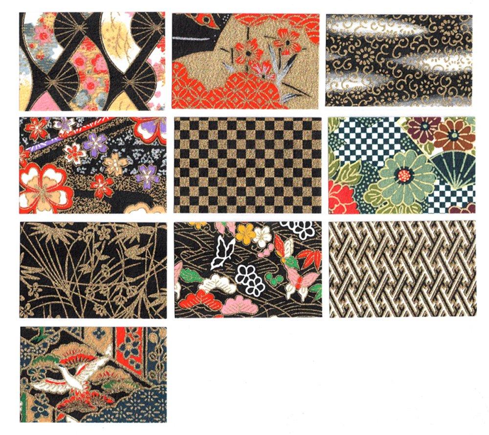Kawasumi Washi Chiyogami Yuzen Washi 10 10 Black Paper, 15x15cm, Patterns, Sheets,