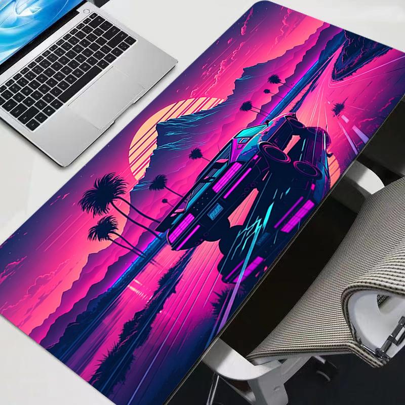 Colorful Anime Mouse Pad Big Size Laptop Desk Mat Gamer Carpet Non-Slip Retro Sports Car Keyboard Pad Gaming Extended Mousepad