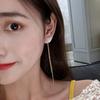 Exquisite Shiny Zircon Imitation Pearl Heart Drop Earrings For Women Men Cute Heart Glossy Chain Tassel Hanging Earring Jewelry