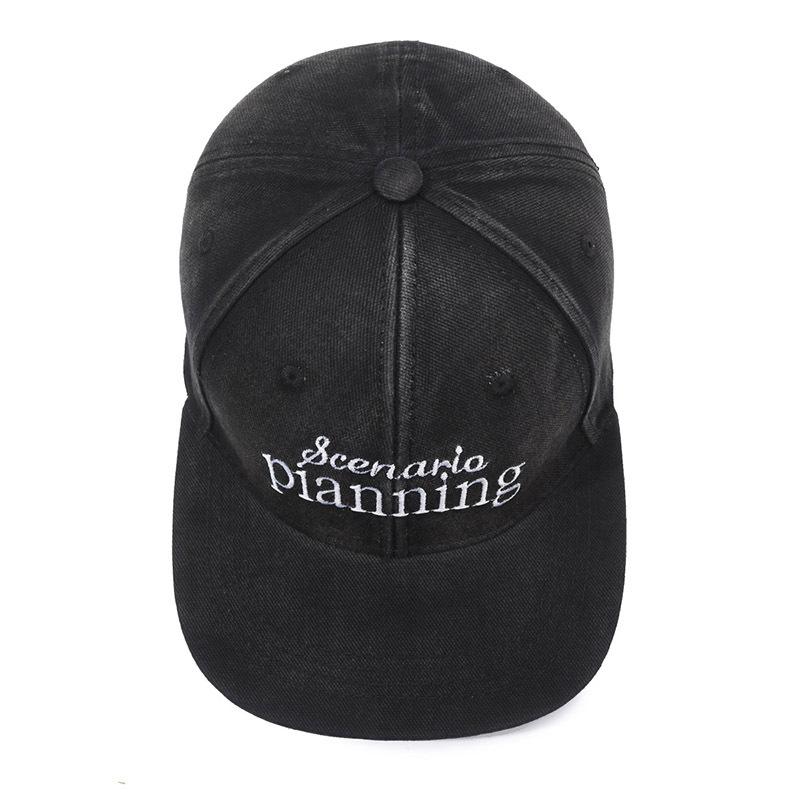 Embroidered Baseball Cap Retro Men Women Hip-Hop Cap Flat Brim Sun Hat