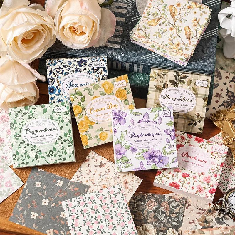 100 Stück Vintage Papier Multi Style Deko Retro Schreibwarenzubehör Schreibpapier Journal Etikett Scrapbooking Materialzubehör