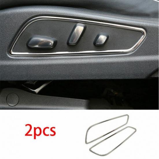 For 2018- Cadillac XT4 Silver Steel Car Seat Adjust Handle Button Frame Trim