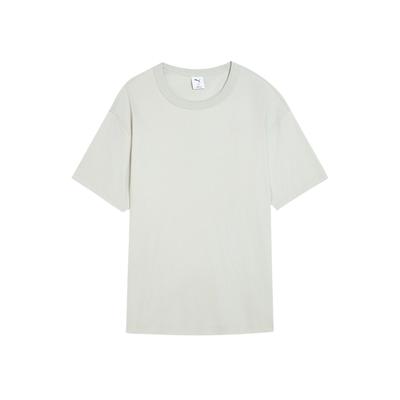 Puma Logo Cool Loose Sports Casual Round Neck Short Sleeve T-Shirt Unisex Tops Light-Gray 635912-73