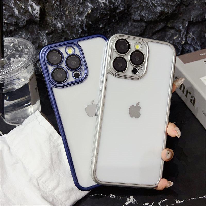 Husă mată de lux galvanizată 6D cu lentilă Film pentru iPhone 15 Pro Max 14 Plus 13 12 11 Pro Husă all-inclusive de protecție împotriva căderii