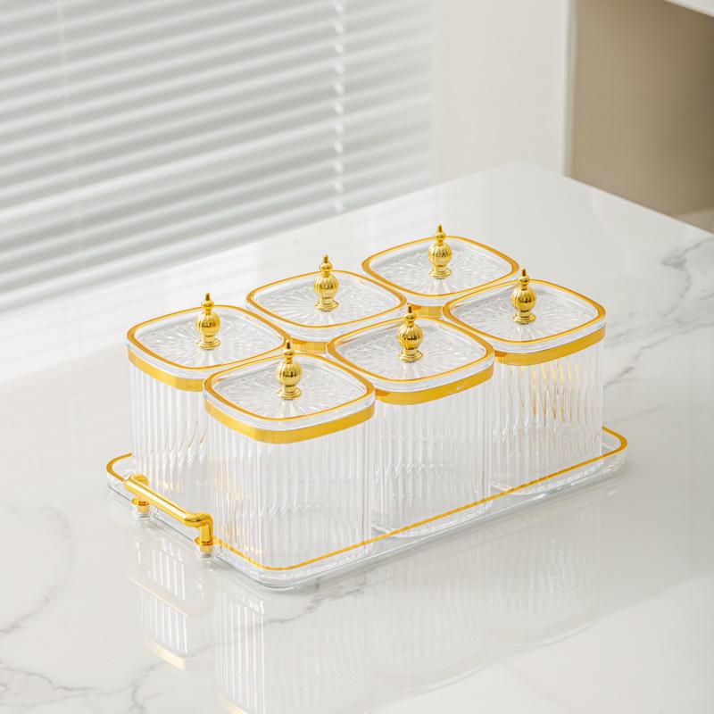 Conjunto Elegante de Armazenamento de Temperos: Saleiro e Potes de Especiarias