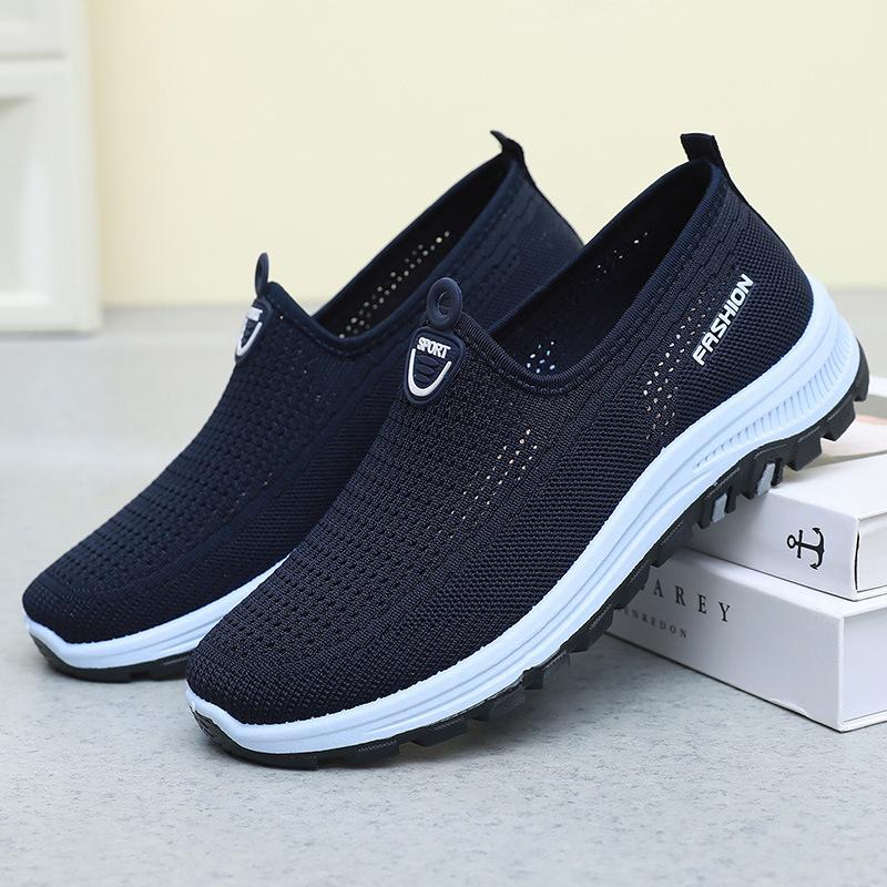 Sapatos Casuais Esportivos Masculinos para Exterior, Corrida, Caminhada, Cor Sólida, Malha Tricotada, para Primavera e Verão