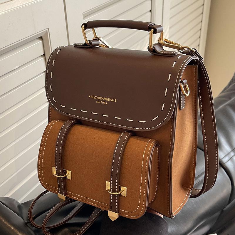 Niche design bag new fashion casual backpack women's handbag retro going out backpack