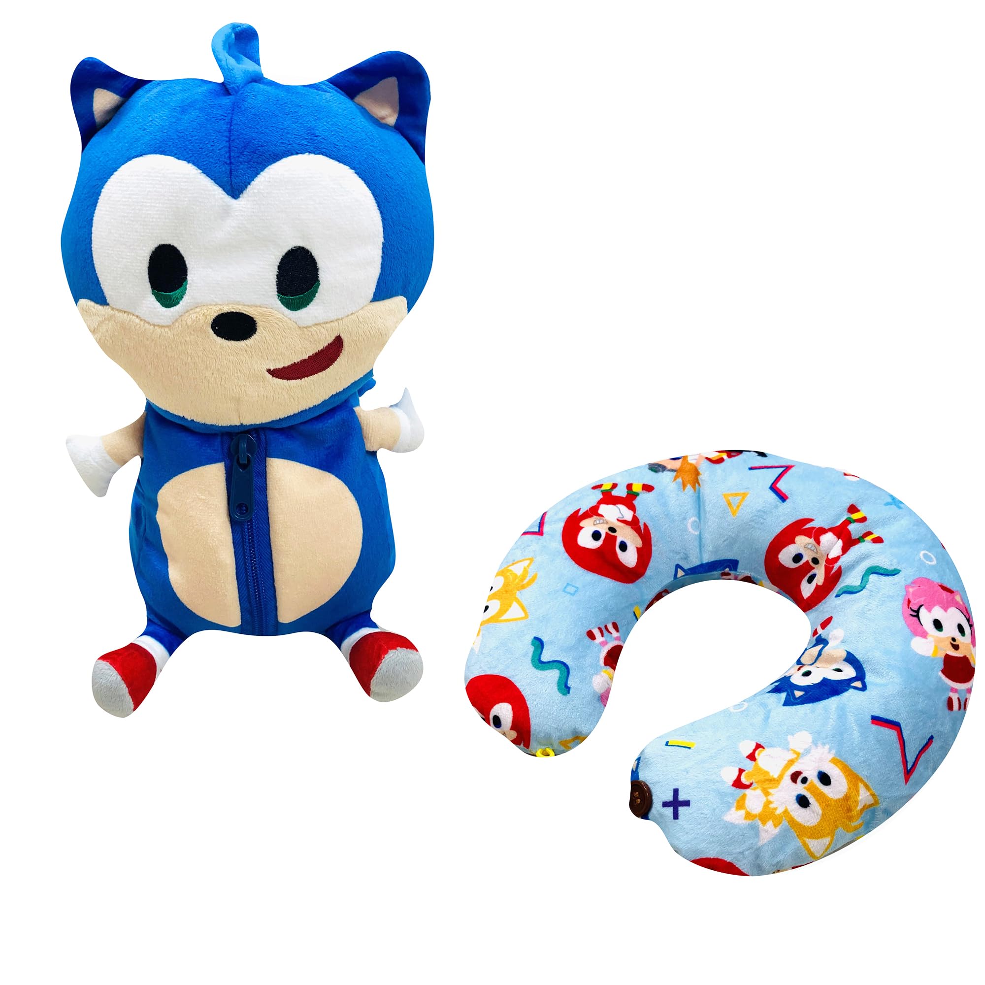 

Подушка для шеи MORIPiLO Sonic (Трансформирующаяся подушка для шеи) Плюшевая подушка, Соник, синий, 25x35см, Персонаж, Подушки Морисита