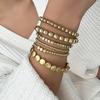 Handmade beaded bead chain jewelry metal wind personality geometric versatile alloy stacked bracelet women