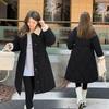 2025 New Lamb Wool Collar Waist Women's Long Down Cotton Clothes Solid Color Single-breasted Loose Coat