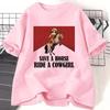 Zachraň koně, jeď na kovbojce Tričko Lesbické Tričko LGBT Pride Tričko Kovbojka Tričko Západní Rodeo Grafická Trička Streetwear