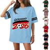 Damen Lässiges V-Ausschnitt Fußballtrikot Stil Kurzarm Oberteil mit Deutschland 2026 Fußballflagge Aufdruck Lockere Passform Sport T-Shirt