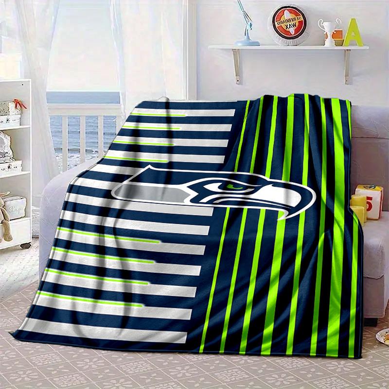 Coperta Portatile/Morbida Seattle Seahawks Logo Coperta da Letto Adatta per Viaggi Campeggio Soggiorni Uffici Divani Regali per Fan