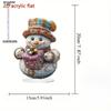 2D Flat, Christmas Snowman Acrylic Desktop Decoration, with Base, Suitable for Wall Decoration, Porch, Room, Villa, Accents Home, Hallway, or Workplac