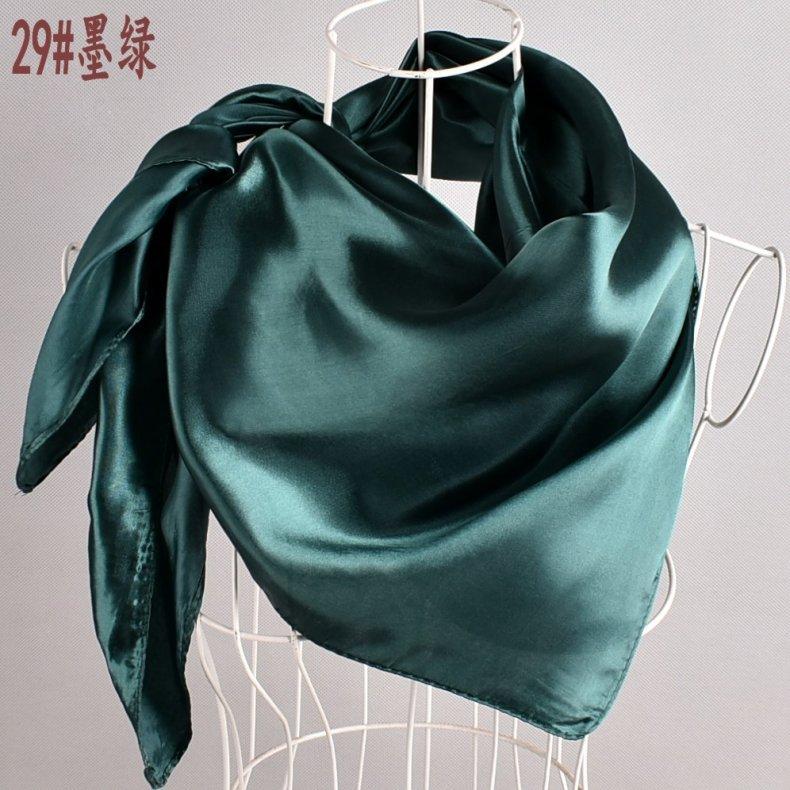 Solid Color Silk Scarf Square 90*90 Headscarf Foulard Satin Bandana Cheveux Neckerchief Hijab Accessoires For Woman Hair Scarf