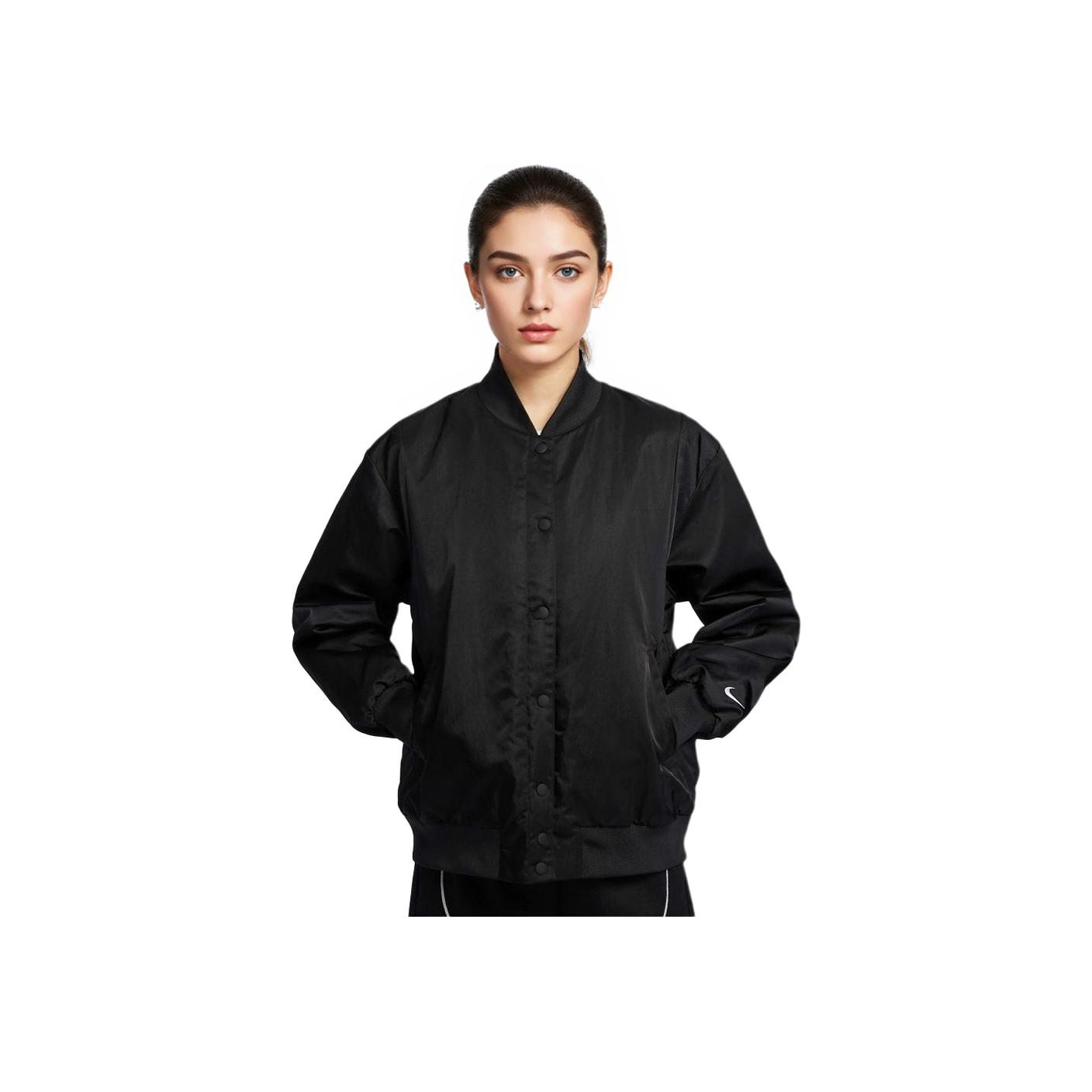 Nike Спортивная повседневная тканая однобортная куртка Женские куртки Черный HJ0972010 XS