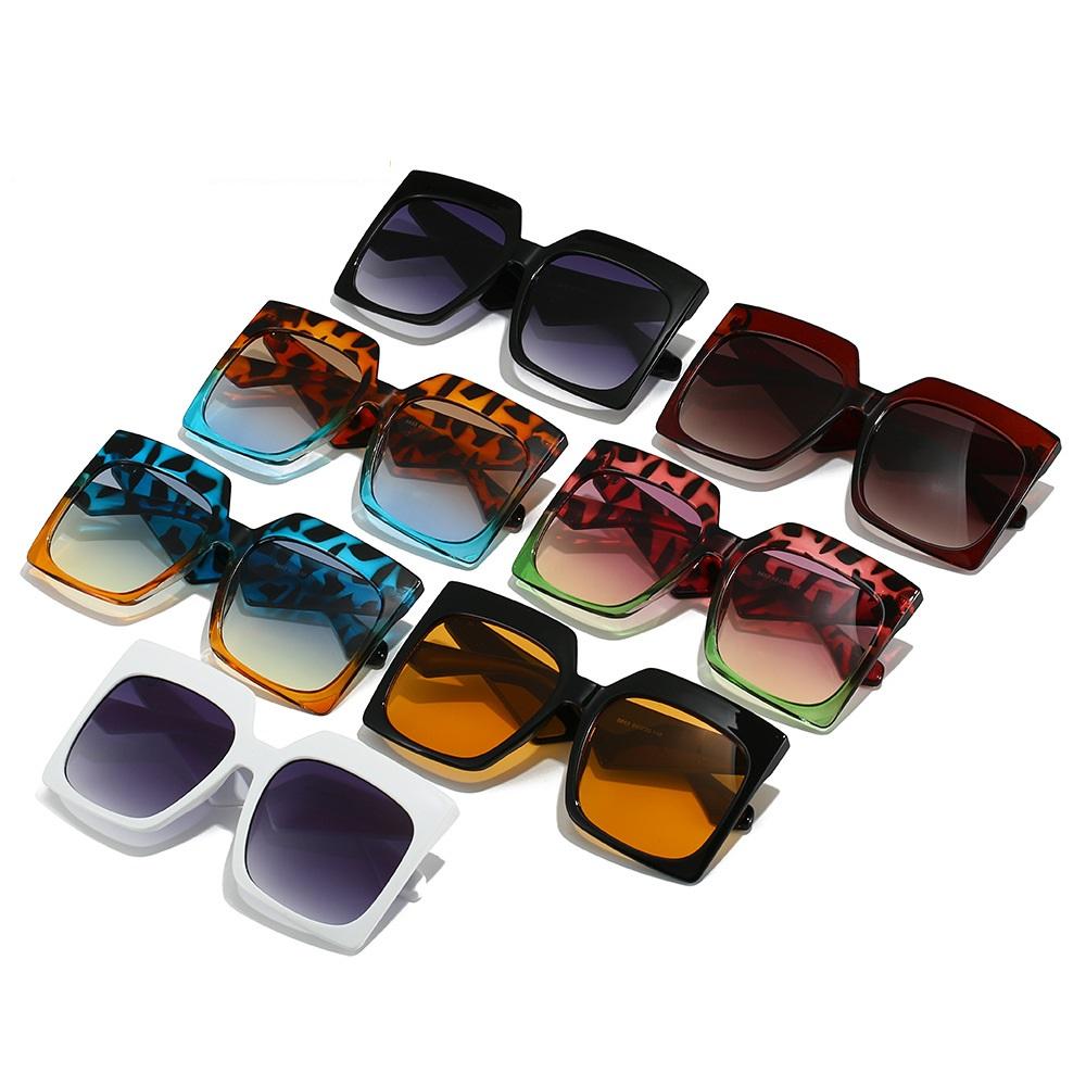 New Square Women Fashion Sunglasses Shades Uv400 Retro Oversized Men Gradient Lens Casual Big Size Sun Glasses