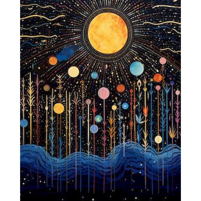Full Round Diamond Painting Abstract Landscape 5d Diy Embroidery Moon Cross Stitch Mosaic Picture Rhinestones Wall Decor