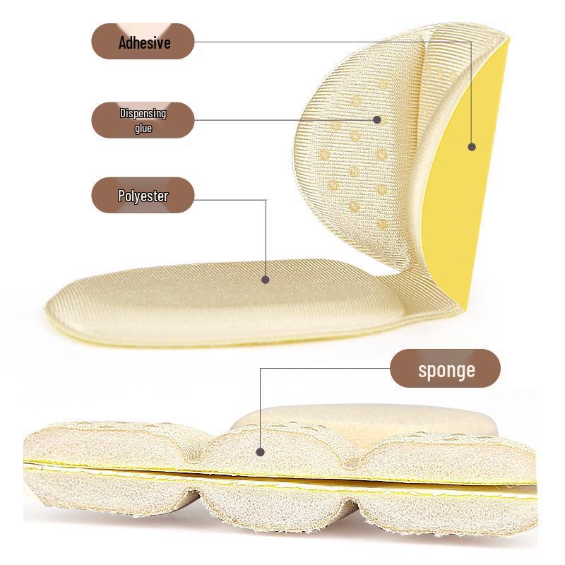 Heel Sticker 2-in-1: Thickened, Anti-Abrasion Non-Slip Pad for High Heels; Adjustable Half-Size Adhesive for Secure Fit