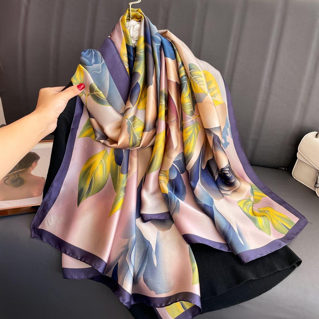 Gardenia Brocade Women's Versatile Scarf: Decorative Shawl, Sun Protection, Beach Towel
