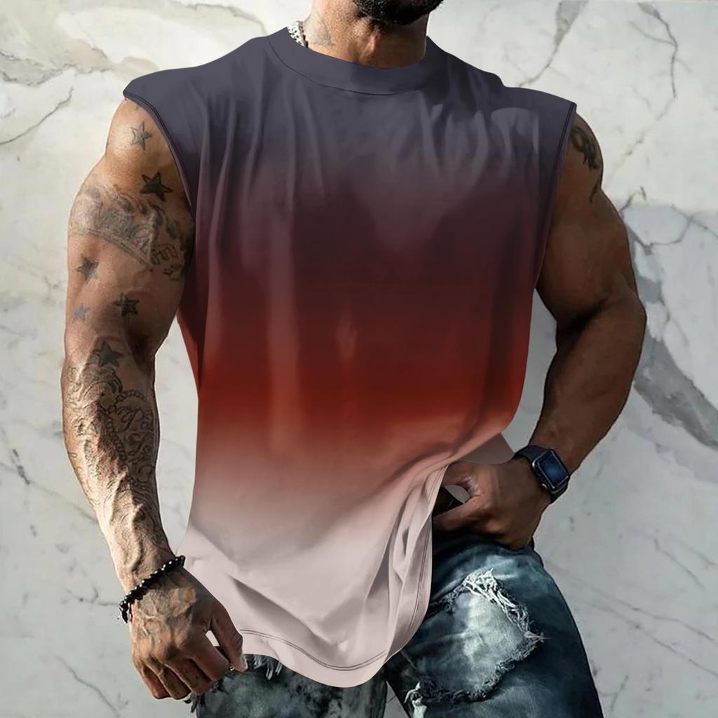Men Sleeveless Tank Top Muscle Shirt Casual Loose Fit Basic Plain Undershirt Summer Sportswear Workout Gym Vest