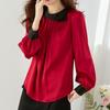 Fashion Chiffon Blouse Women Elegant Long Sleeve Womens Shirts Red White Female Clothing High Quality Tops Blusas 25417