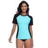 CHARMLEAKS Womens Rash Vest Short Sleeve UPF 50+ Lightweight Quick Dry Swim Shirt (No Bottom)