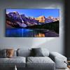 Pittura ad olio paesaggio montagna innevata rossa lago autunnale tela artistica pittura corridoio soggiorno ufficio decorazione casa murale Senza Cornice