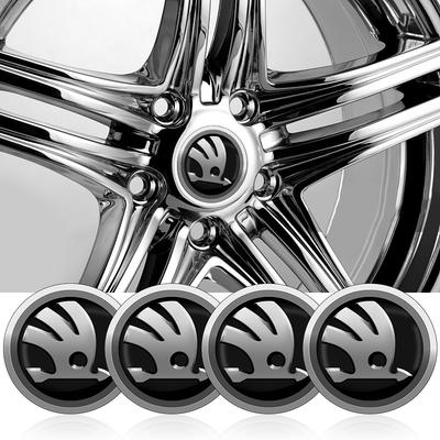 4 adet 56mm Alaşım Araba Jant Göbeği Dekalı Jant Kapağı Sticker Octavia MK2 MK3 2 3 A7 Fabia Karoq Kodiaq Superb Rapid Kamiq İçin