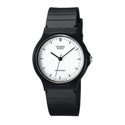 MQ-24-1BL / MQ-24-7EL Analog Watch with Urethane Strap, Unisex, Black, 24-Hour Display, White, International Model [Imported]