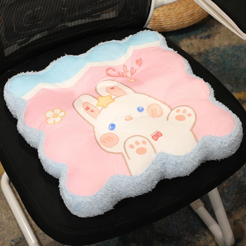 Girl Heart Cute Children'S Chair Seat Cushion Student Classroom Plush Warm Fart Cushion Winter Office Backrest Chair Cushion