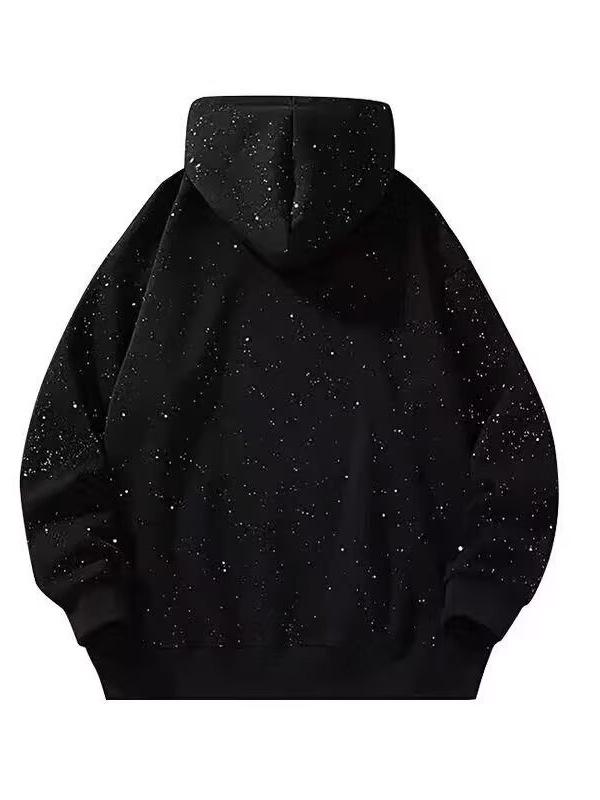 Mikina s kamínky Tide: Unisex Oversized Lesklá Mikina na Podzim a Zimu