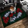 Skulls And Roses Artwork Office Rug Chair Mat, Entryway Carpet, Suitable for Front Door, Bedroom, Living Room, Desk, Holiday Gift