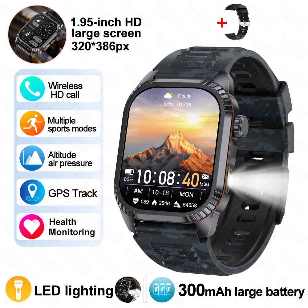 2026 New GPS Tracking Smart Watch 1.96inch HD Screen LED Flashlight Multiple Sport Modes Waterproof Bluetooth Call Smart Watch