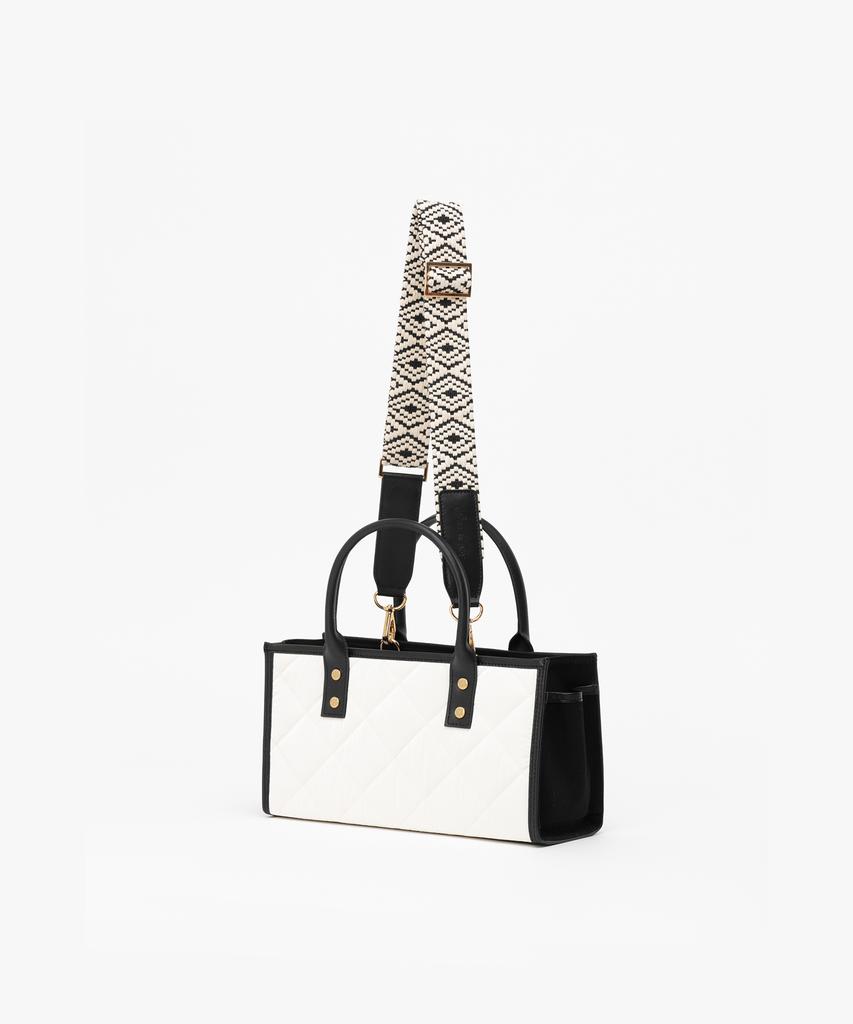 Jina In Ny Donna Quilted Mini Tote [White Combo]