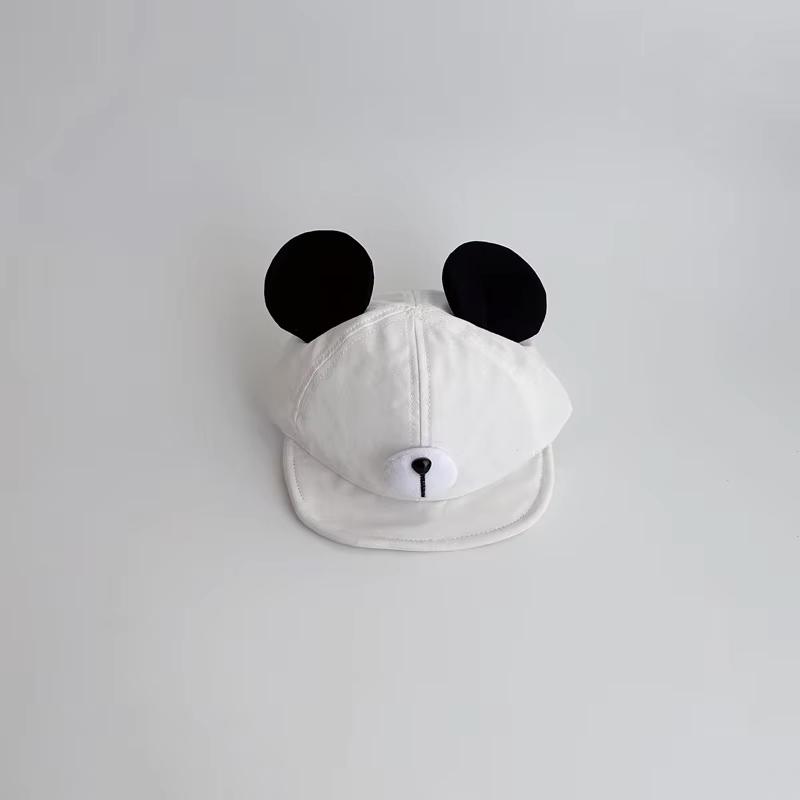 Cute Ears Cartoon Baseball Baby Cap Soft Eaves Infant Toddler Peaked Hat Korean Solid Color Adjustable Kids Sun Hats