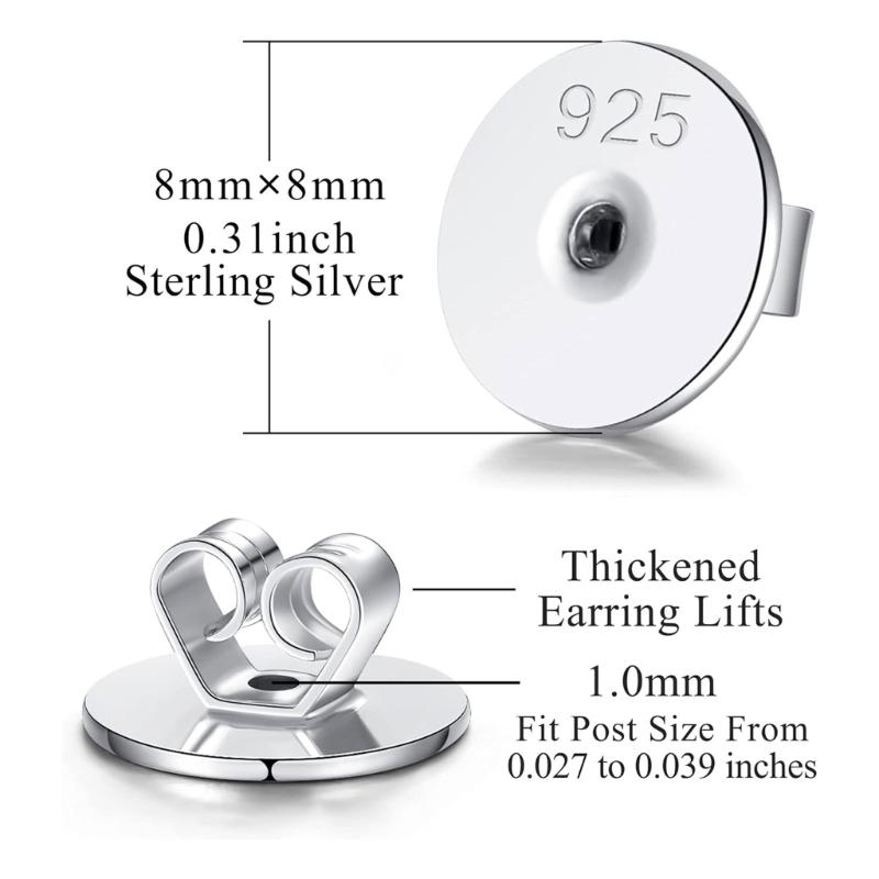 10pcs Metal Earring Stopper Plugs Secure Ear Studs Back Clasps Accessories Earrings Closures for Jewelry Enthusiasts