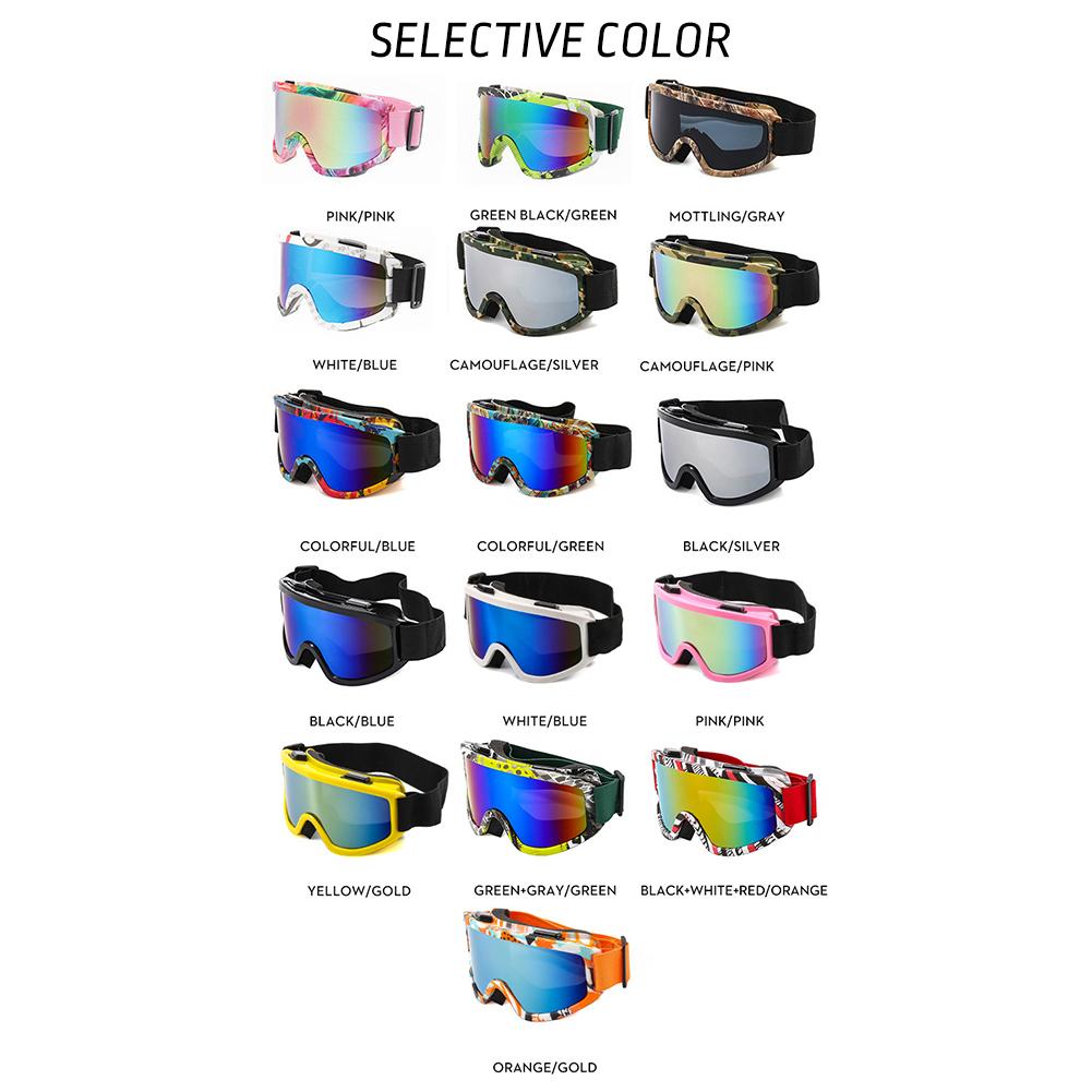 Große Rahmen-Ski-Goggles mit farbiger Linse, Antikollisions-Blendschutzlinse, Outdoor-Sport Schnee Snowboard zum Snowboarden Skifahren