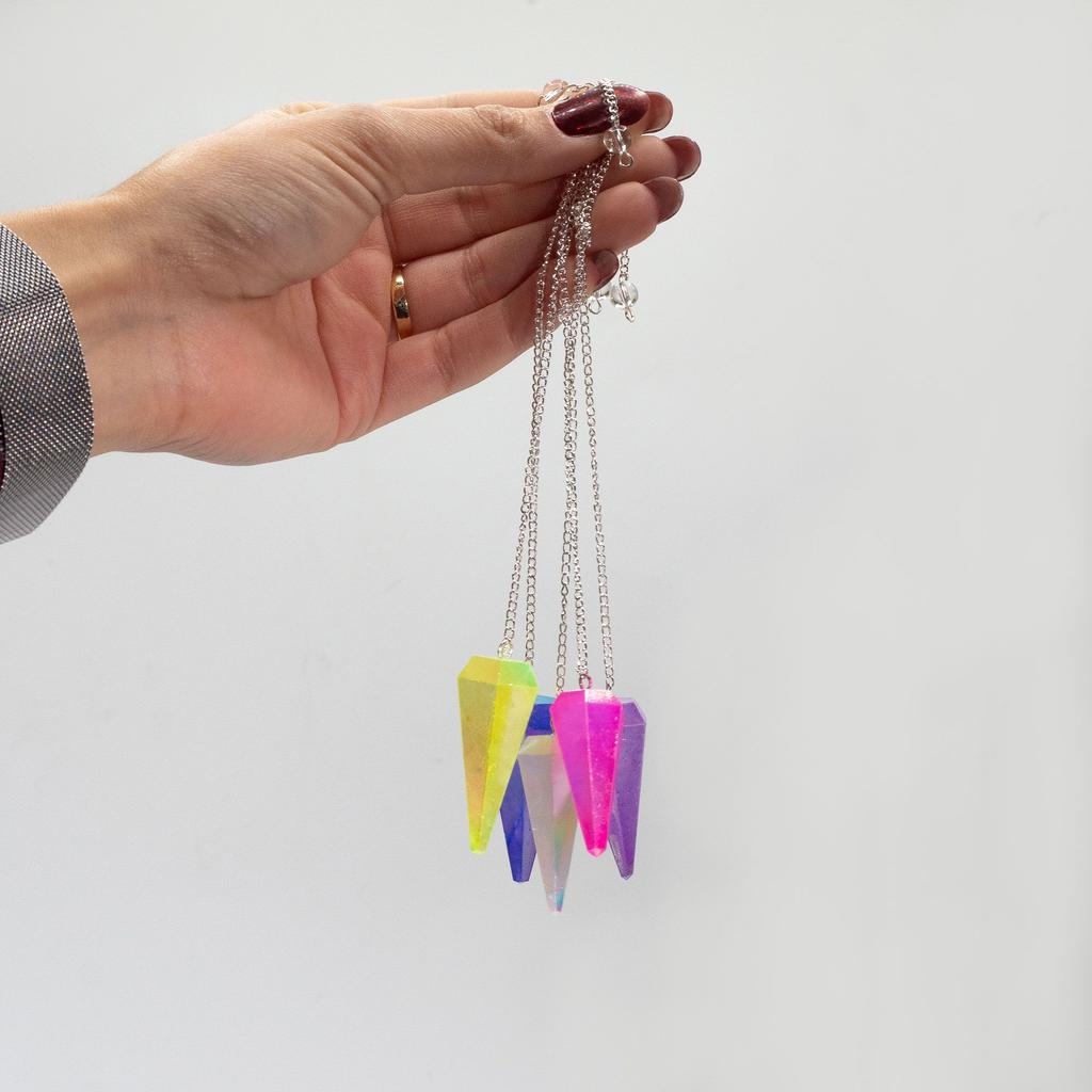 Six Sided Pendulum – Aurora Crystal Blue – 4cm