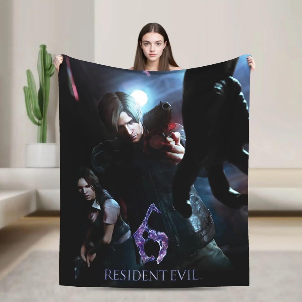 Super Warm Flannel Throw Blanket for Kids and Adults Resident Evil Graphic Design Ideal for Living Room Sofa Bed Cover Picnic H