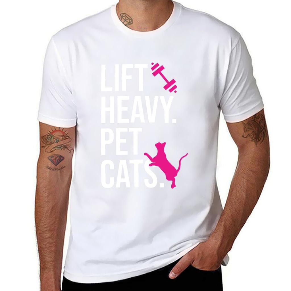 Lift Heavy Pet Cats Gym T-Shirt Man T Shirt Designer Printed T Shirts for Man T Shirt for Man T-Shirt