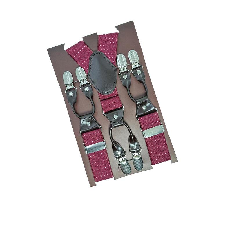 6 Clips Men'S Suspender Belt, Strap Thickened Elastic Belt, High-Quality Hardware Accessories