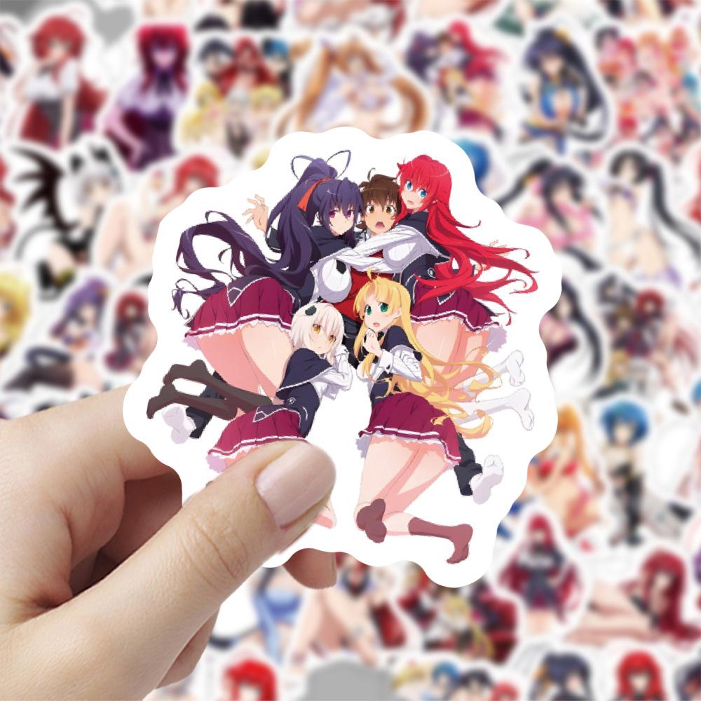 60 de autocolante cu desene animate Devil High School DXD Loli pentru decorarea manualelor și huselor de telefon - impermeabile și tăiabile la dimensiunea dorită.