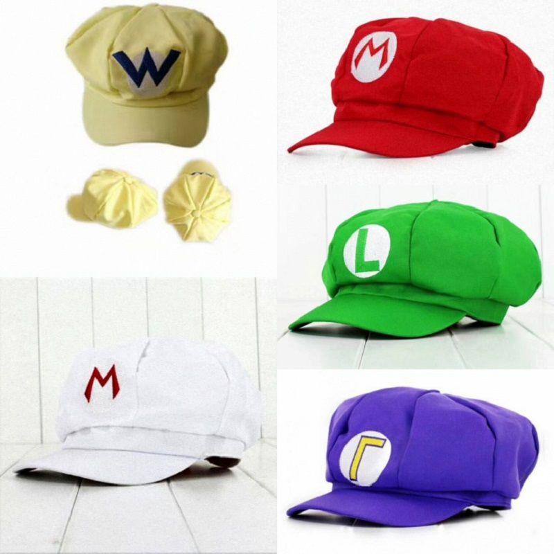 Gorra de Béisbol de Super Mario Bros Luigi Para Adultos y Niños Unisex Accesorio de Disfraz Cosplay