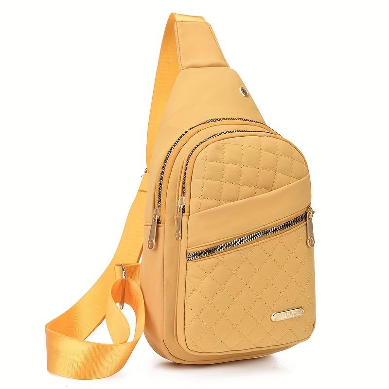 Casual Sling Bag, Quilted Chest Crossbody Purse with Multiple Pockets, Roomy Practical Shoulder Bags for Versatile Daily Use