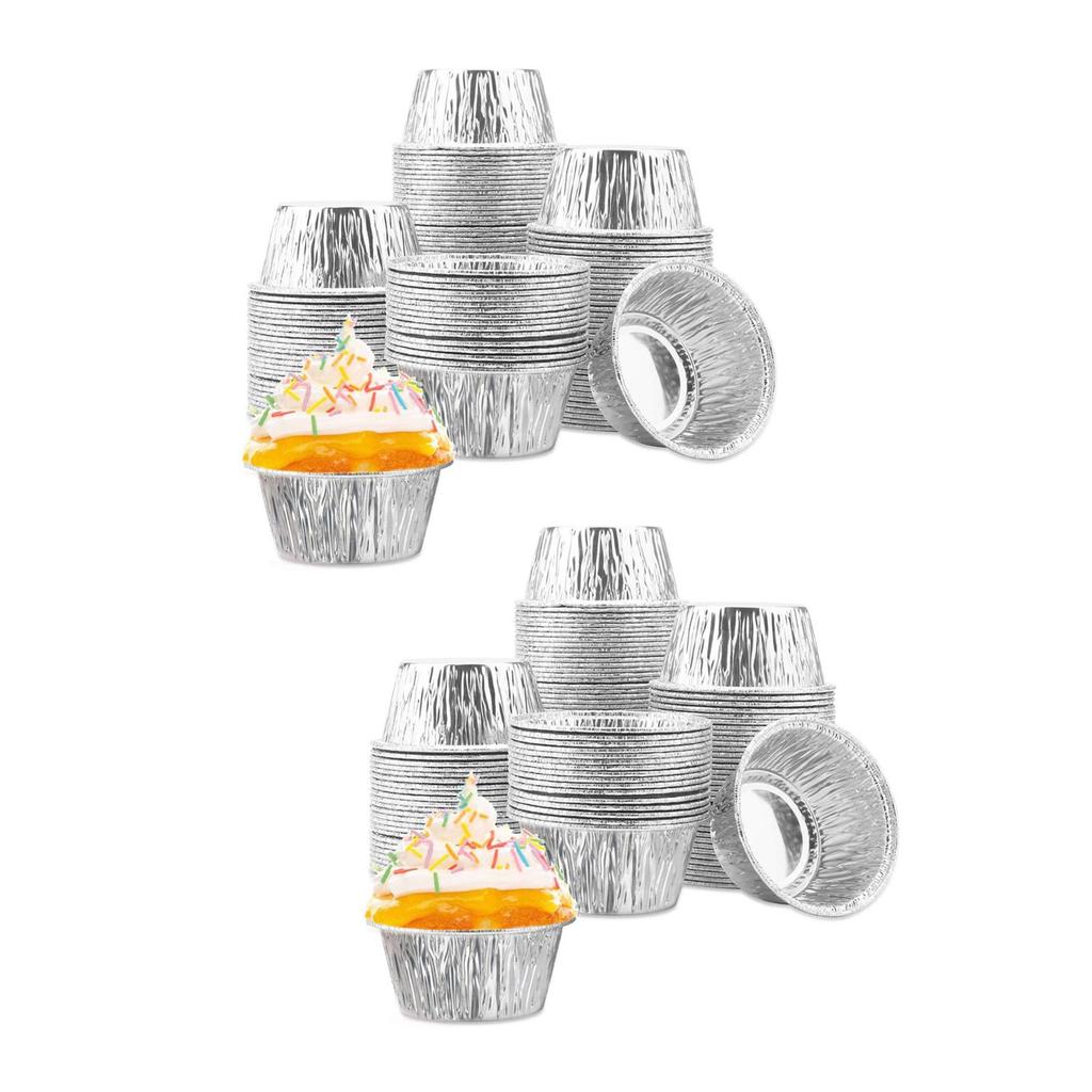 ABBY-300 Pcs Aluminum Foil Cupcake Cups Ramekin Muffin Baking Cups, Disposable Muffin Liners, Ramekin Holders Cups