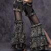Women's Tribal Belly Dance Pants Mesh Patchwork Flared Pants Bellydance Costume for Performances Halloween Party