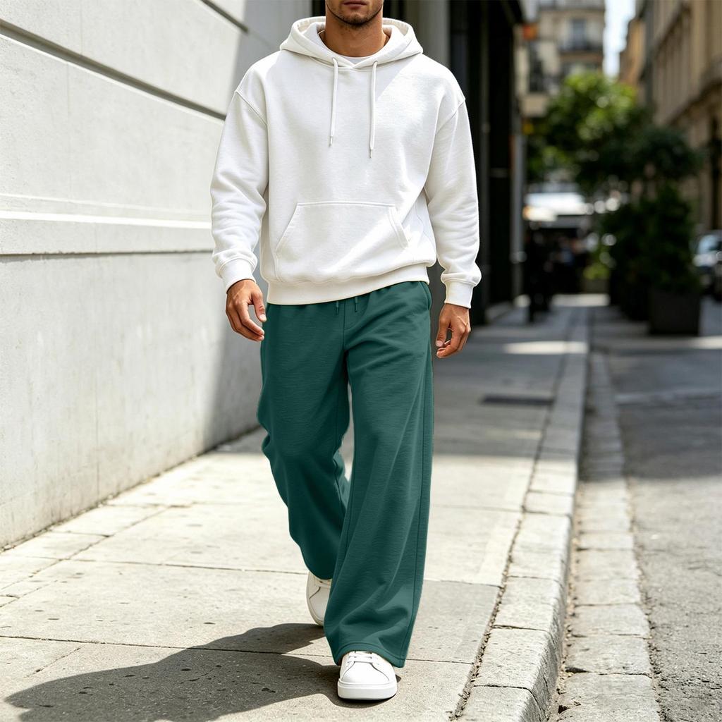 Men's Color Straight Leg Sweatpants, Casual Versatile Athletic Pants for Everyday Wear