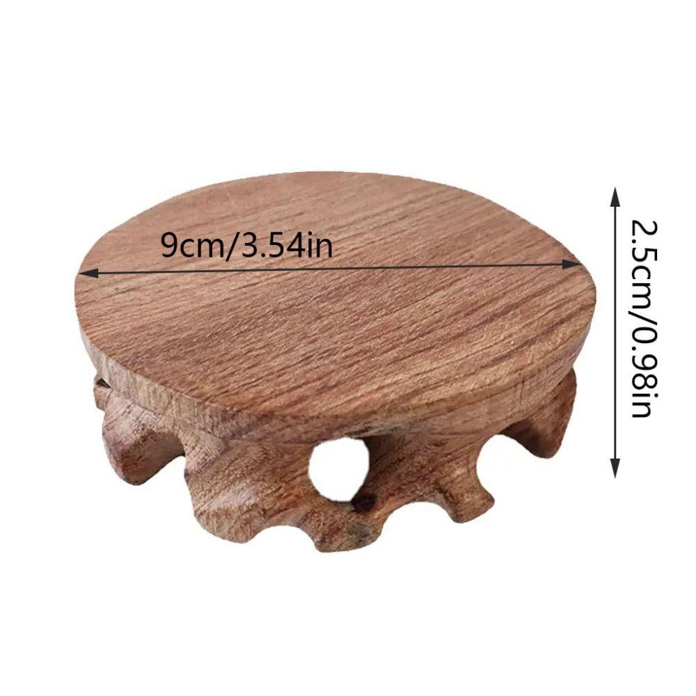 Taburete de Madera Base Redonda de Madera Base Exquisita de Madera Maciza Natural Soporte Vintage Liso Figuras Hogar